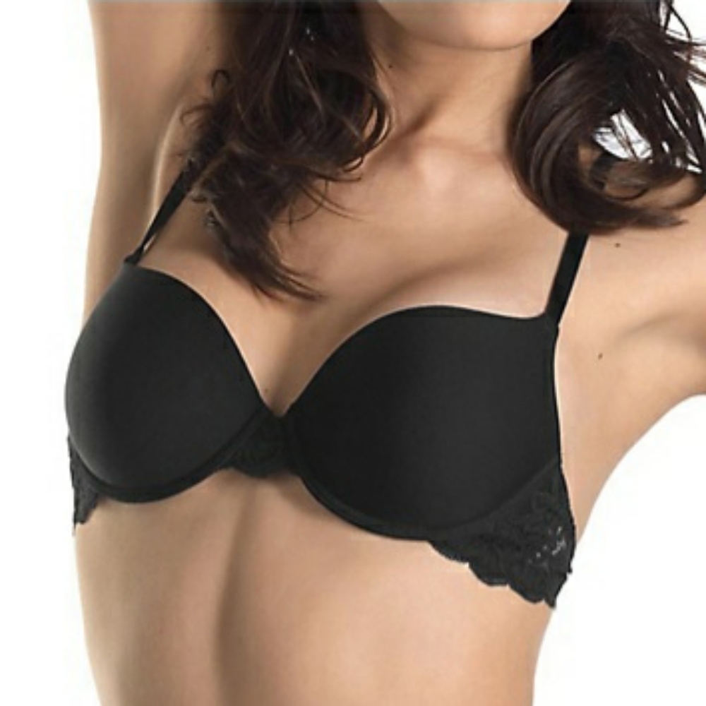 NWT Sz 36DD/E Hanro Luxury Moments Black T-shirt Bra
